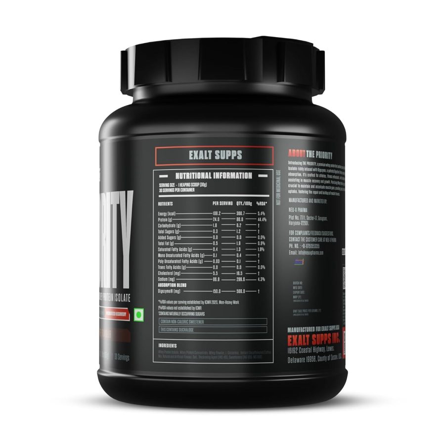 Exalt Supps The Priority Whey Protein Isolate